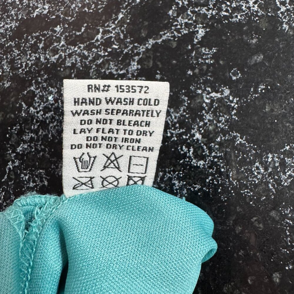 Bohme Maxi Tropical Aqua Print Knit Tiered Dress M - Picture 12 of 13